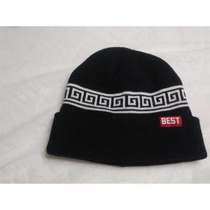 Petals & Peacock black & white Beanie hat